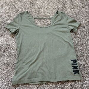 VS PINK SAGE GREEN BABY TEE